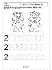 okul öncesi 1 sayısı çizgi çalışması